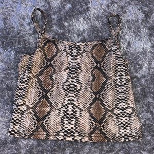Snakeskin crop tank top